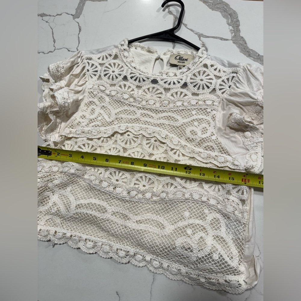 Plato Dori Ruffle Sleeve lace Crochet Top - Picture 13 of 13
